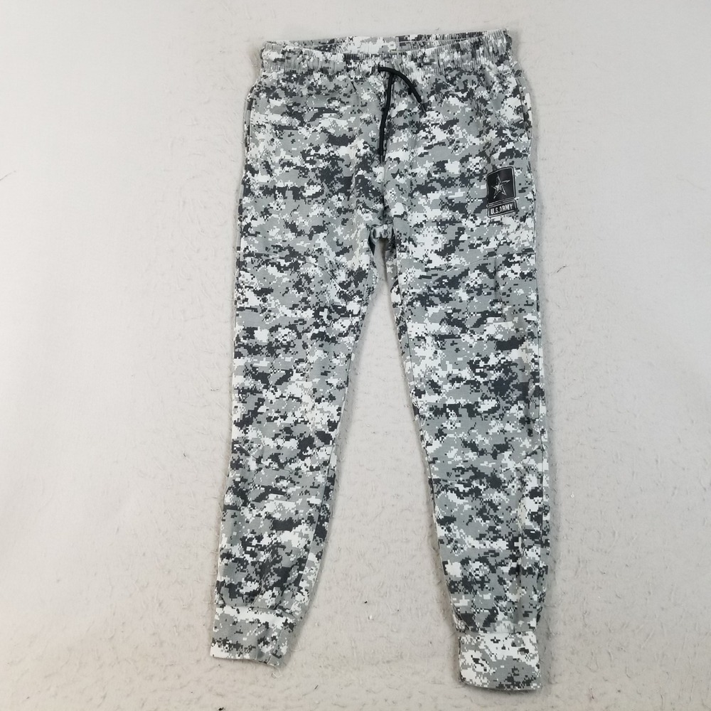U.S. Army Joggers Mens Large Grey Digital Camo Sweatpants Military Logo RN139146